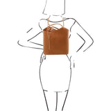 Patty - Saffiano leather convertible 2-in-1 backpack shoulder bag | TL141455