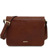 TL Messenger - Two compartment matte leather shoulder bag - Large size | TL142430