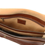 TL Messenger - Two compartment matte leather shoulder bag - Large size | TL142430