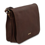 TL Messenger - Two compartment matte leather shoulder bag - Large size | TL142430