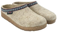 Pantofole Grizzly HAFLINGER Franzl 71100101 BEIGE In Feltro Lana beigemeliert