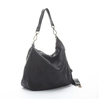 Borsa a spalla donna  in morbida pelle di vitello made in Italy, lavato e tinto in capo.