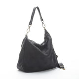 Borsa a spalla donna  in morbida pelle di vitello made in Italy, lavato e tinto in capo.