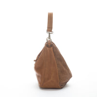 Borsa a spalla donna  in morbida pelle di vitello made in Italy, lavato e tinto in capo.