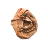Borsa a spalla donna  in morbida pelle di vitello made in Italy, lavato e tinto in capo.