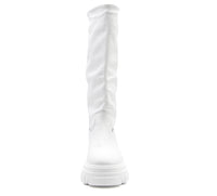 Chunky boots in vera pellemade in italy Bianco