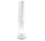 Chunky boots in vera pellemade in italy Bianco