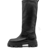 Chunky boots in vera pellemade in italy Nero