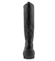 Chunky boots in vera pellemade in italy Nero