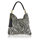 Borsa a tracolla  in pelle cavallino leopardo zebra made in italy Zeta Shoes