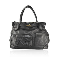 Borsa a spalla donna in vera pelle effetto vintage tinto lavato in capo ZETA SHOES