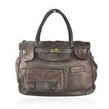 Borsa a spalla donna in vera pelle effetto vintage tinto lavato in capo ZETA SHOES