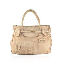 Borsa a spalla donna in vera pelle effetto vintage tinto lavato in capo ZETA SHOES