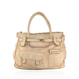 Borsa a spalla donna in vera pelle effetto vintage tinto lavato in capo ZETA SHOES