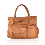 Borsa a spalla donna in vera pelle effetto vintage tinto lavato in capo ZETA SHOES