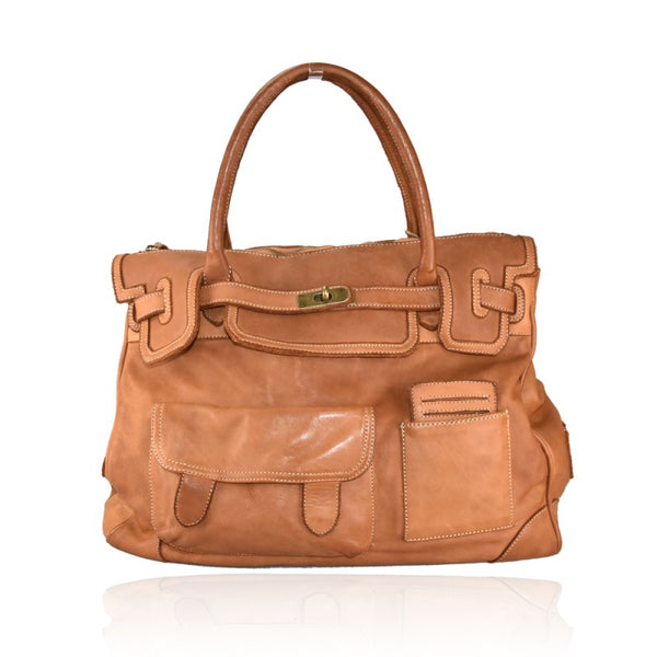 Borsa a spalla color cuoio new arrivals