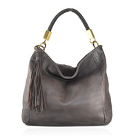 Borsa da spalla ZETA SHOES in vera pelle effetto vintage tinto lavato in capo