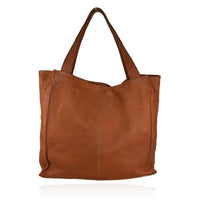 Borsa a spalla con tracolla in vera pelle  effetto vintage tinto lavato in capo made in italy