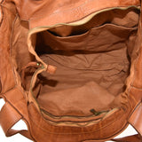 Borsa a spalla con tracolla in vera pelle  effetto vintage tinto lavato in capo made in italy