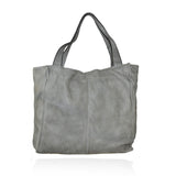 Borsa a spalla con tracolla in vera pelle  effetto vintage tinto lavato in capo made in italy