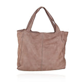 Borsa a spalla con tracolla in vera pelle  effetto vintage tinto lavato in capo made in italy