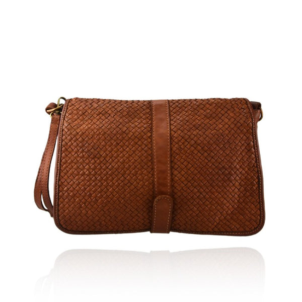Borsa a tracolla  pochette in pelle intrecciata vintage made in italy Zeta Shoes