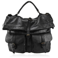 Zaino convertibile in borsa a mano in vera pelle  effetto vintage tinto lavato in capo made in italy