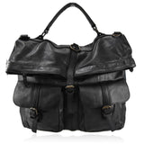 Zaino convertibile in borsa a mano in vera pelle  effetto vintage tinto lavato in capo made in italy