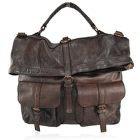 Zaino convertibile in borsa a mano in vera pelle  effetto vintage tinto lavato in capo made in italy