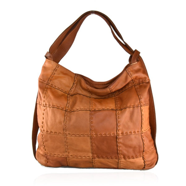 Borsa da spalla convertibile in zaino effetto vintage tinto lavato in capo ZETA SHOES