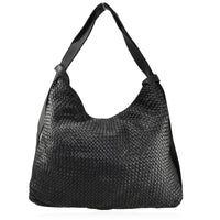 Borsa da spalla convertibile in zaino in vera pelle intrecciata effetto vintage tinto lavato in capo