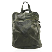 Zaino convertibile in borsa a spalla in vera pelle  effetto vintage tinto lavato in capo made in italy