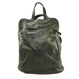 Zaino convertibile in borsa a spalla in vera pelle  effetto vintage tinto lavato in capo made in italy