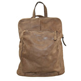 Zaino convertibile in borsa a spalla in vera pelle  effetto vintage tinto lavato in capo made in italy