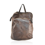 Zaino convertibile in borsa a spalla in vera pelle  effetto vintage tinto lavato in capo made in italy