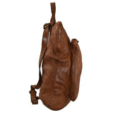 Zaino convertibile in borsa a spalla in vera pelle  effetto vintage tinto lavato in capo made in italy