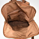 Zaino convertibile in borsa a spalla in vera pelle  effetto vintage tinto lavato in capo made in italy