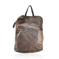 Zaino convertibile in borsa a spalla in vera pelle  effetto vintage tinto lavato in capo made in italy