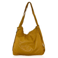 Borsa da spalla convertibile in zaino effetto vintage tinto lavato in capo