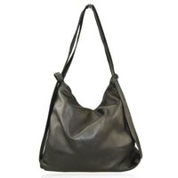Borsa da spalla convertibile in zaino effetto vintage tinto lavato in capo