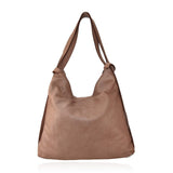 Borsa da spalla convertibile in zaino effetto vintage tinto lavato in capo