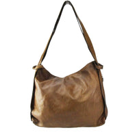 Borsa da spalla convertibile in zaino effetto vintage tinto lavato in capo