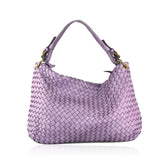 Borsa da spalla in vera pelle intrecciata effetto vintage tinto lavato in capo ZETA SHOES