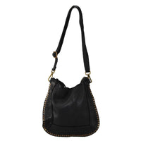 Borsa a spalla donna in vera pelle effetto vintage borchiata  tinto lavato in capo
