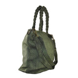 Borsa donna shopping bag  ZETA SHOES in morbida pelle intrecciata made in Italy, lavato e tinto in capo.