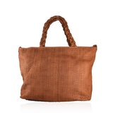 Borsa donna shopping bag  ZETA SHOES in morbida pelle intrecciata made in Italy, lavato e tinto in capo.