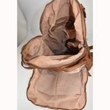 Zaino convertibile in borsa a spalla in vera pelle  effetto vintage tinto lavato in capo made in italy