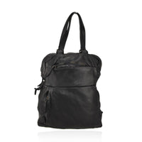 Zaino convertibile in borsa a spalla in vera pelle  effetto vintage tinto lavato in capo made in italy