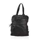 Zaino convertibile in borsa a spalla in vera pelle  effetto vintage tinto lavato in capo made in italy