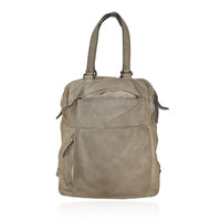 Zaino convertibile in borsa a spalla in vera pelle  effetto vintage tinto lavato in capo made in italy